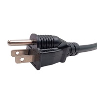 Kabel Daya 15A 125V 14AWG NEMA 5-15P ke IEC C13 untuk Komputer, Server