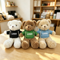 Ours en peluche moelleux personnalisé avec logo, sweat à capuche, jouet en peluche, ours en peluche imprimé avec logo personnalisé, vente en gros, cadeau promotionnel pour école ou entreprise
