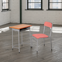 Ensemble bureau et chaise pour un seul élève, mobilier scolaire pour salle de classe avec structure métallique