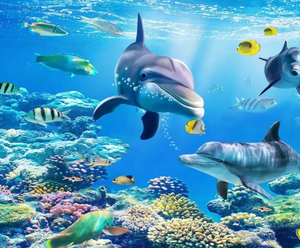 Monde sous-marin 3D <span class=keywords><strong>Aquarium</strong></span> décoration murale papier peint peintures murales impression - Product Image 2