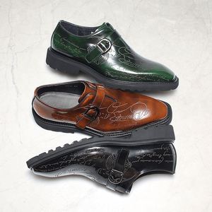 Zapatos Oxford Italianos de Lujo, Hechos a Mano, de Alta Gama, para Caballero, de Cuero, con Diseño Tallado, para Boda - Product Image 1