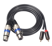 Câble audio double XLR femelle 3 broches vers double RCA mâle, en cuivre étamé avec gaine en PVC, pour microphone, table de mixage et casque