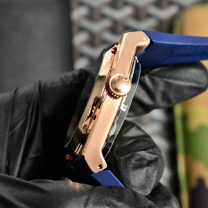 Blue Fluorine Rubber Strap Mens Wristwatch Rose Gold Case Sapphire Crystal Dial Automatic Mechanical Tourbillon High Quality - Product Image 4