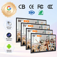 75 85 86 İnç RK3588 Android 15 Windows Çift Sistemli EDLA Sertifikalı 4K Akıllı Tahta Dokunmatik Ekran Eğitim ve Toplantılar için