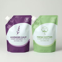 Sachets souples personnalisés avec bec verseur pour shampoing liquide, gel douche, nettoyant, soins de la peau, lessive, 500 ml, 1 L