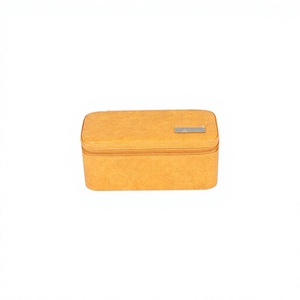 Velvet Square Portable Travel Jewelry Storage <b>Box</b> Zipper Closure-Big Organizer Case for Ring <b>Earring</b> Necklace Display Premium - Product Image 3