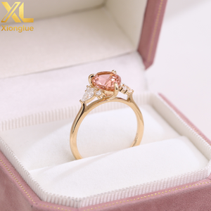 Anillo de Lujo Vintage de Oro y Plata 925 con Gema Sintética en Forma de Pera de 3 Quilates para Mujer - Product Image 4