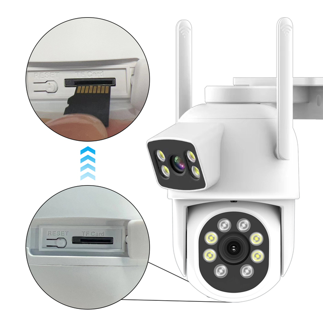 Intelligent Ptz Wifi Indoor Home Security Camera with Two-Way Audio Built-in Mic CMOS Sensor Cloud Data Storage 1-Year Warranty