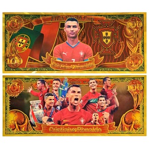 Banconota Commemorativa delle Star del Calcio <span class=keywords><strong>Cristiano</strong></span> <span class=keywords><strong>Ronaldo</strong></span>, Simon Mbappe, Haaland, Collezione Regalo Transfrontaliera - Product Image 1