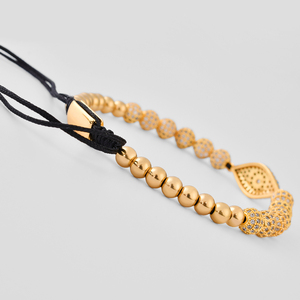 Braccialetto F306 fatto a mano con micro intarsi CZ, occhi arcobaleno, ciondolo, bracciale regolabile in macramè con grandi occhi del diavolo - Product Image 4