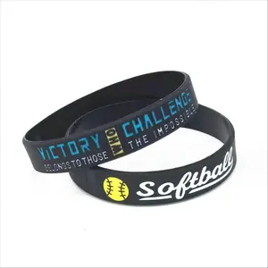 Braccialetti da Softball in Silicone motivazionale bracciale da polso in silicone bracciale sportivo elastico personalizzato