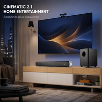 Sistem Soundbar SAMTRONIC 2.1 Saluran dengan Mikrofon Nirkabel dan Subwoofer untuk Proyektor KTV Rumah