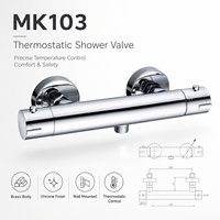 Mitigeur de douche thermostatique mural MK103 en laiton massif finition chromée anti-brûlure pour salle de bain (vente en gros)