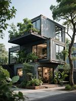 Casa Prefabricada de 2 Pisos, Casa Contenedor Moderna, Modular, Desmontable, Precio de Casa Contenedor, Hotel de Lujo, Villa de 2 o 3 Dormitorios, 20 o 40 Pies