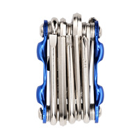 JOHORSE Herramienta Multiusos para Bicicleta 11 en 1, de Metal Colorido, para Bicicletas de Montaña y Carretera, con Rompecadenas Curvo, Plegable y Portátil, Juego de Mantenimiento