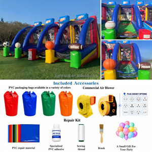 Jeu de Carnaval Sportif Commercial Gonflable 4-en-1 avec Football, Baseball, Basketball et Football Américain, Interactif sur 4 Stations - Product Image 2