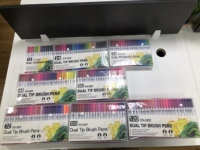 En Stock 12/24/36/48/60/72/100/120 couleurs ensemble dessin lettrage calligraphie Fineliner double conseils aquarelle pinceau stylo Art marqueur