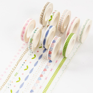 Thực tế cuốn sách nhật ký phần tốt dòng Washi Băng tay tài khoản trang trí biên giới tươi hẹp cạnh phiên bản dính Sticker - Product Image 1
