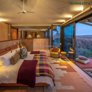 Luxuriöse Modulare Zelthütte mit Glastür Modernes Glamping-Zelt mit Wohnbereich & Bad Stahlstruktur-Hotel für Wüsten- & Strandcamps - Product Image 6