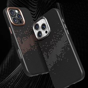 Pour iPhone 16 <span class=keywords><strong>Pro</strong></span> <span class=keywords><strong>Max</strong></span> housse de téléphone magnétique sans fil charge fibre de carbone motif anti-chute étui de protection - Product Image 5