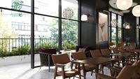 Tables et chaises de café modernes avec design à panneaux pour les espaces commerciaux, les hôtels et les restaurants