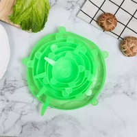 Lot de 6 couvercles en silicone multifonctionnels pour la conservation des aliments, couvercles de bols, film de conservation pour réfrigérateur, accessoire de cuisine