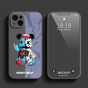 Sang Trọng Thiết Kế Thời Trang <span class=keywords><strong>Robot</strong></span> Gấu Trường Hợp Điện Thoại Cho <span class=keywords><strong>iPhone</strong></span> 16 15 14 13 12 11 Pro Max X XR 8 7 Tùy Chỉnh Thương Hiệu Silicone TPU Trường Hợp - Product Image 6