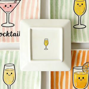 Assiette à dessert en céramique de petite taille à motif de macarons personnalisés, rayée, pour la sauce, la crème, les assaisonnements, pour les fêtes - Product Image 5