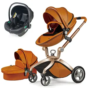 高景观易折叠婴儿车360可旋转防水婴儿车3合1多功能婴儿推车带汽车座椅