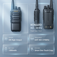 KENEARD KE-369 Talkie-walkie analogique haute puissance 5W UHF 400-470MHz Radio à appairage de fréquence à une touche 16 canaux 1000-1500mAh