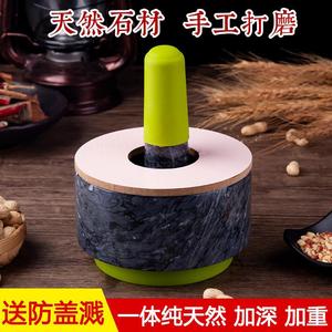 Stone Garlic Mortar And Pestle Manual Grinder For Kitchen Herb Spice Tools Durable Hand Wash Only - Product Image 3