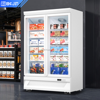 Congélateur vertical commercial Bojin pour supermarché, congélateur de présentation personnalisé pour magasin d'aliments surgelés