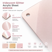 Feuille acrylique bicolore, paillettes irisées, panneau décoratif en PMMA pour le bricolage et la décoration