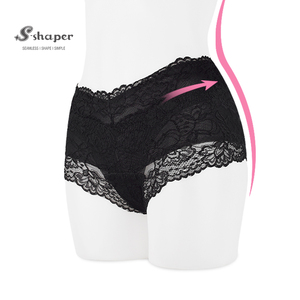 Bragas japonesas para mujer, pantalones cortos de corrección pélvica aprobados QC con soporte de postura de encaje, Control de barriga y glúteos acolchados - Product Image 2