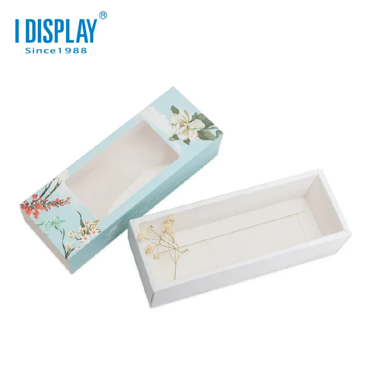 Papel de arte transparente personalizado, delicado, arte com estampa colorida, janela aberta, caixa de presente de gaveta para flores secas