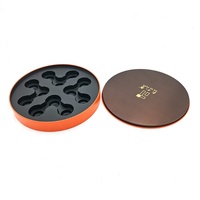 Grande boîte ronde en métal avec support intérieur en plastique, boîtes d'emballage en étain pour le thé, les biscuits et les cookies, conteneurs en étain en métal, vente en gros