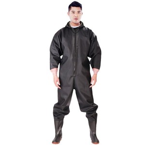 Cuissardes imperméables complètes avec short Combinaison de pêche résistante aux acides faibles et aux alcalis, bottes de pluie épaissies avec gants - Product Image 6