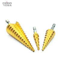 Feida HSS M2 Mata Bor Putar Baja Kecepatan Tinggi Logam Aluminium Pegangan Heksagonal Alat Pengeboran Kekerasan Tinggi 67-100Mm Penggilingan