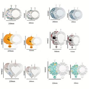 Campanas de Viento Metálicas Personalizadas de 8 y 10 Pulgadas, en Blanco para Sublimación, de Doble Cara, para Jardín, DIY - Product Image 2