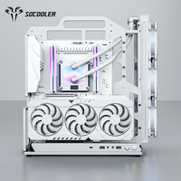 Socooler rak komputer casing PC Model baru RTX 4060 Ti GPU Aerospace Metal Gaming Tower penuh desain paket terbuka