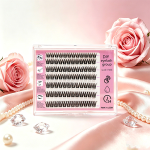 DIY Cluster <b>Lashes</b> Professional D Curl Effect <b>Glue</b> Free Reusable 0.07MM PBT with Black Cotton Band for Quick Use - Product Image 3