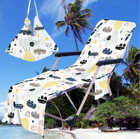 Serviette de plage imprimée en microfibre conçue sur mesure, housse de chaise longue en tricot avec propre logo