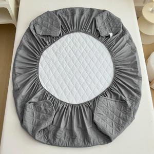 Protecteur de matelas imperméable en mélange de coton et de polyester, matelassé, anti-urine, antidérapant, couverture intégrale - Product Image 4