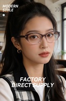 Monture de lunettes œil-de-chat chic en gros, en TR90 avec noyau métallique, anti-lumière bleue, pour verres de prescription