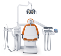 Unit Gigi Terpadu RF-S450 Luxury yang Dipasang di Lantai |   Kursi Gigi Ergonomis Oranye dengan Lampu Operasi LED