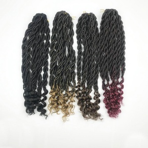 24strands/pack 75g Twisted <strong>Dreadlocks</strong> Crochet Braids Best <strong>Synthetic</strong> Hair Extensions Curly GODDESS Faux Locs Braiding 18 Inch - Product Image 1