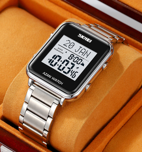 Reloj Musulmán SKMEI <span class=keywords><strong>Al</strong></span> 2064 <span class=keywords><strong>Fajar</strong></span>, Reloj Islámico con Oración Árabe, Reloj Digital de Pulsera con Hora de Oración, Reloj de Oración Azan con Esfera Cuadrada para Hombre - Product Image 3