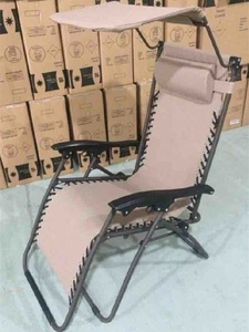 Chaise de plage inclinable pliante de salon en acier de <span class=keywords><strong>jardin</strong></span> extérieur chaise longue pliante chaise longue de soleil chaise à gravité zéro - Product Image 3