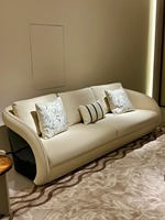 Canapé modulaire en cuir véritable pour villa, ensemble de canapés de luxe moderne pour la maison, mobilier de haute qualité