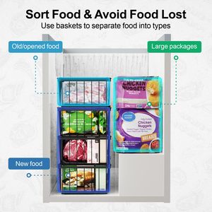 Bacs organisateur de congélateur <span class=keywords><strong>coffre</strong></span>-Lot de 4 bacs organisateur de congélateur empilables <span class=keywords><strong>pour</strong></span> congélateur 5 pieds cubes trier les aliments congelés - Product Image 2